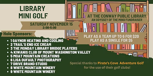 Library Mini Golf for Odyssey of the Mind 