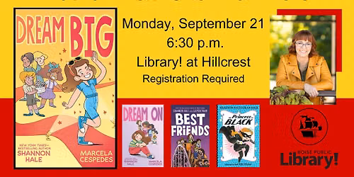 Author Visit: Shannon Hale — Education in Library at Hillcrest · Boise, ID