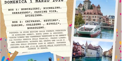 GITA AD ANNECY: CARNEVALE VENEZIANO CON CROCIERA SUL LAGO