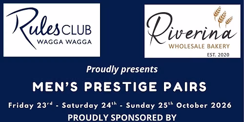 2026 Wagga Rules Club Prestige Pairs