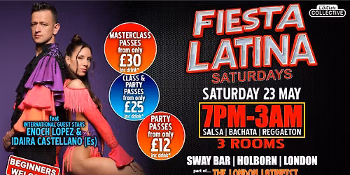 FIESTA LATINA London I SALSA BACHATA REGGAETON I INTERNATIONAL ARTISTS I 4 ROOMS — Sway Bar