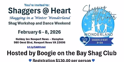 Shaggers @ Heart 2026 Shag Workshop and Dance Weekend - Shagging in a Winter Wonderland