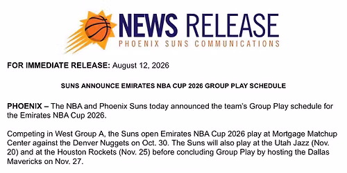 NBA Cup: Phoenix Suns vs. Dallas Mavericks