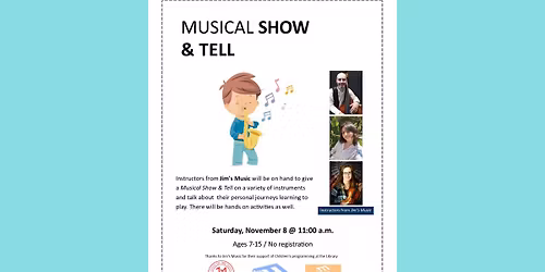 Musical Show & Tell with Jim's Music for ages 7-15