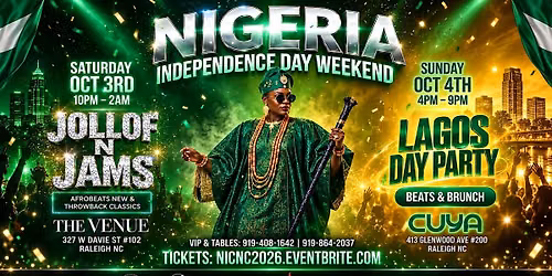 Nigeria Independence Weekend: Jollof N Jams + Lagos Day Party