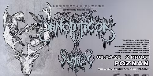 PANOPTICON + Sunken \/ 08.04.26 \/ 2Progi, Pozna\u0144