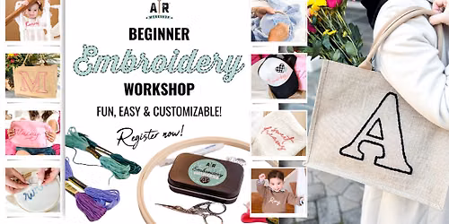 Beginner Embroidery Workshop & Optional Monogram Tote!