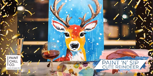 Portsmouth Paint \u2018n\u2019 Sip - \u201cCute Reindeer\u201d