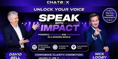 Unlock Your Voice Masterclass - Chelmsford