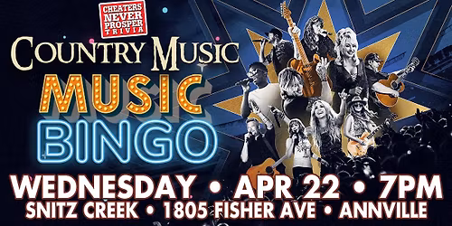 Country Music Bingo at Snitz Creek Brewery - Annville