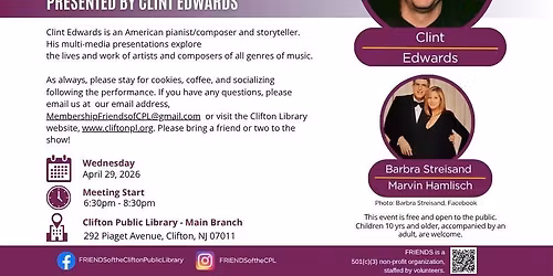 FRIENDS Semi-Annual Membership Meeting and a Performance by Clint Edwards