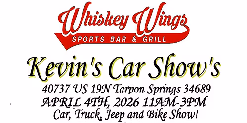 Kevin's Car Show's and Whiskey Wings Tarpon Springs Car, Truck, and Jeep Show!