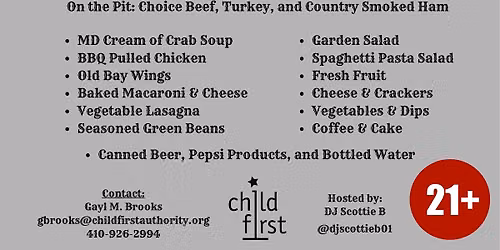 Child First Authority's 8th Annual Crab Feast, Bull Roast & Fundraiser