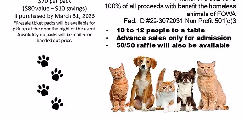 2026 FOWA Rescue Annual Tricky Tray