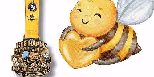 Bee Happy Race 2026 | Fun Virtual 5K, 10K, Half Marathon