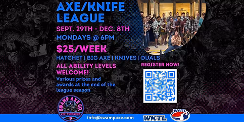 Axe & Knife Throwing Weekly League at Swamp Axe