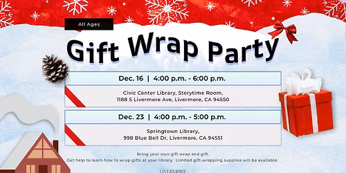 \ud83c\udf81 Gift Wrap Party at Civic Center Library \ud83c\udf89 \ud83d\udce6 \u2702\ufe0f