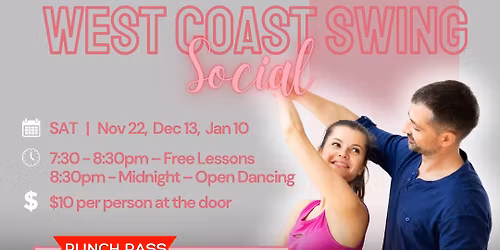 Saturday West Coast Swing Social + NEW Social Punch Pass