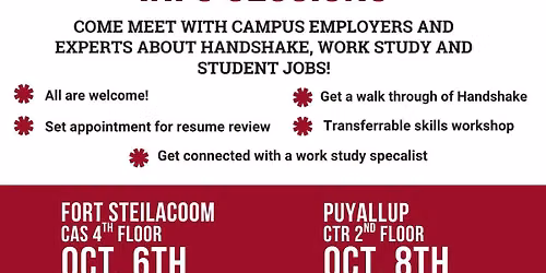 Student Job Fair & Info Sessions (Fort Steilacoom Campus)