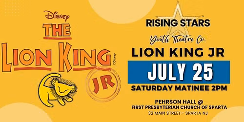 DISNEY's LION KING JR - Saturday Matinee