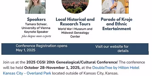 2025 CGSI 20th Genealogical\/Cultural Conference