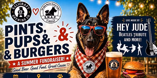 Pups, Pints & Burgers Fundraiser - Calicraft Walnut Creek