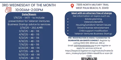 Legal Clinic at Thomas H. Corey VA Medical Center