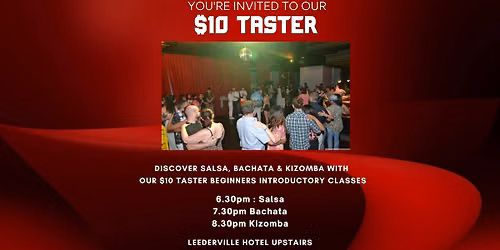Ritmo's $10 Taster Introductory Classes of Salsa, Bachata & Kizomba