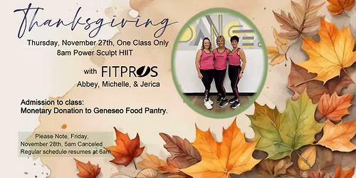 8am Thanksgiving Power Sculpt HIIT