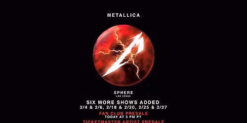 Metallica - 2 Day Pass (Good for 2\/25 & 2\/27 Dates Only)