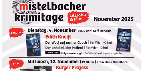 Mistelbacher Krimitage - Lesung Judith Leopold + Kerstin Opiela