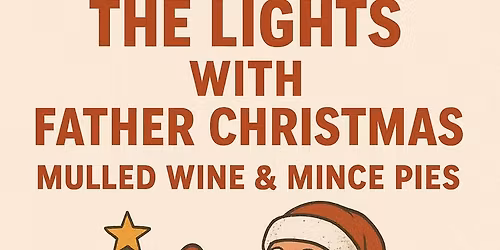 Turning on Christmas tree lights with Father Christmas