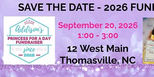 Addison\u2019s princess for a day fundraiser 2026
