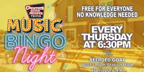 Weekly Music Bingo at The Goat - Harrisburg