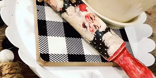 Christmas Antique Rolling pin decoupage class
