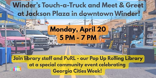 Pop Up Rolling Library (PuRL) at City of Winder's Touch-a-Truck Event