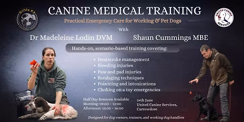 Scenario based, hands on Canine1st Aid training 