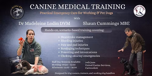 Scenario based, hands on Canine1st Aid training