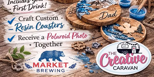 Fathers Day Resin Coaster at Market Brewing