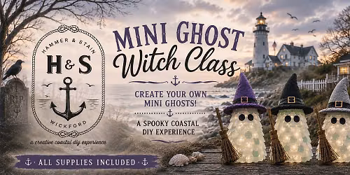 10\/2\/25 6-9pm, 6" Coastal Witch Ghost Lantern