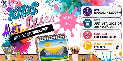 Kids Art Class with The Art Workshop (Ages 4-7; registration required)