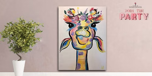"Abby Giraffe with Flowers" Paint pARTy for Kids -by Wine & Design