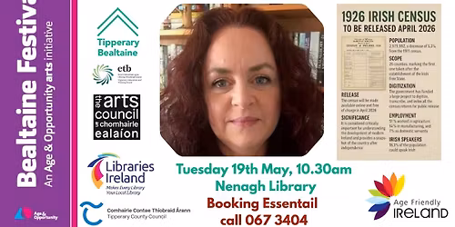 Finding Tipperary and the 1926 Census with Stephanie Woods Nenagh Library