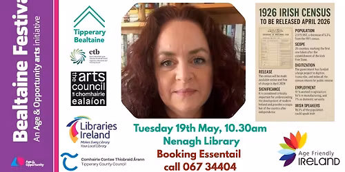 Finding Tipperary and the 1926 Census with Stephanie Woods Nenagh Library