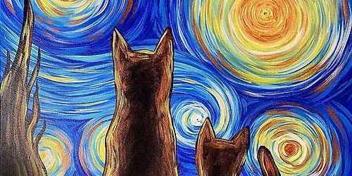 Paint and Sip: A Purr-fectly Starry Night