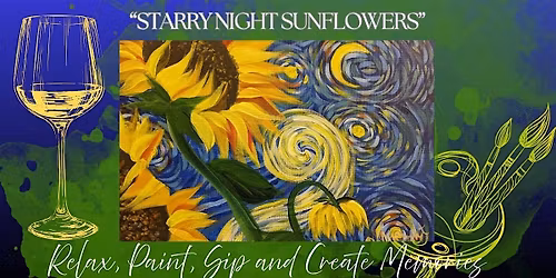 Paint and Sip Columbus \/ Starry Night Sunflower