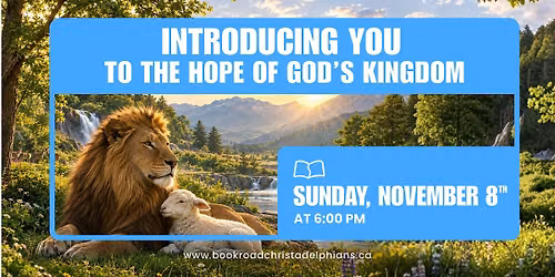 Public Lecture:  "Introducing You to the Hope of God's Kingdom"