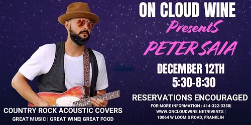 Pete Saia performs at On Cloud Wine
