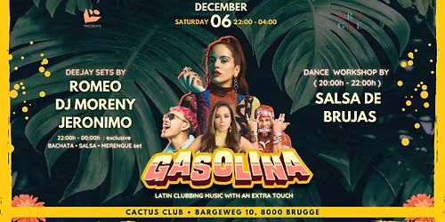 Gasolina \ud83c\udf36\ufe0f All night Latin clubbin', free dance workshop & more! 