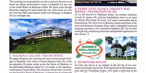5 Day Mackinac Island Tour - Grand Hotel 